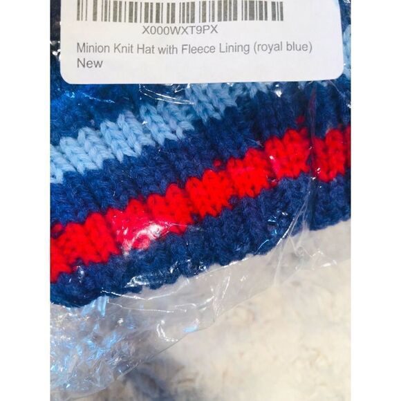 New Kids One Size Fits Most Minion Knit Fleece Lined Winter Hat - Picture 2 of 5